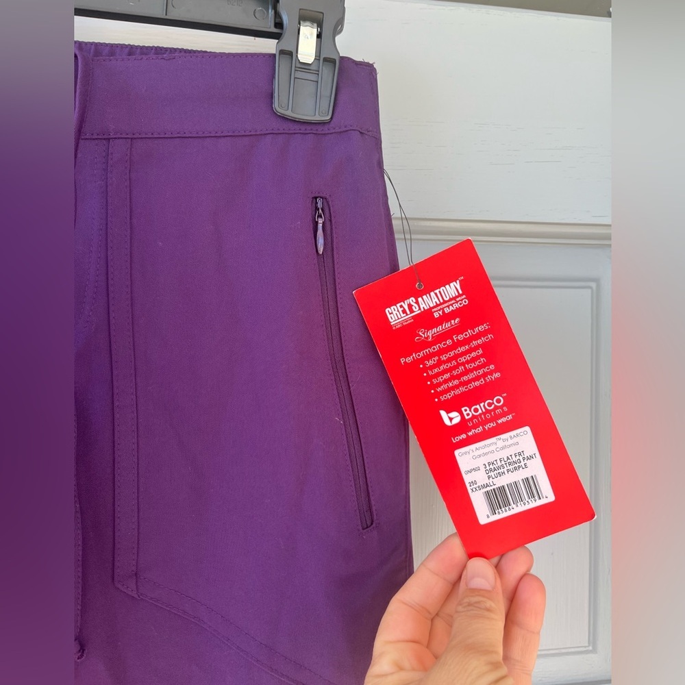 Grey's Anatomy Purple Scrub Pants, NEW With Tags, Women’s Sz XXS - Picture 8 of 10